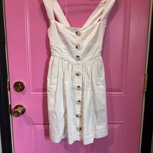 Free People White Linen Blend Button-Front Mini Dress size 0